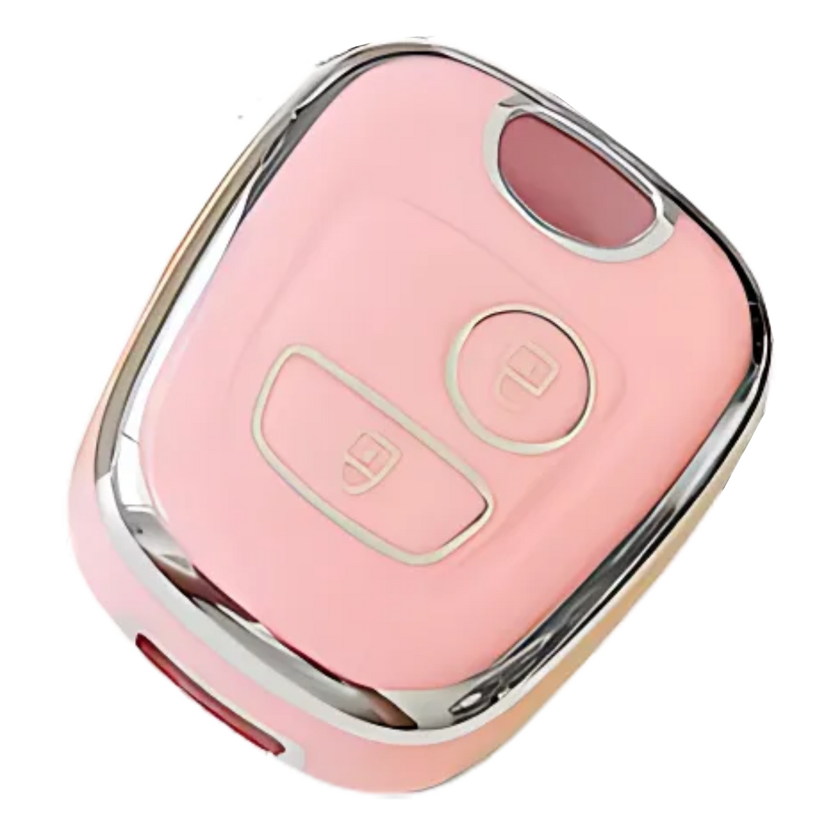 Zachte TPU Sleutelcover - Sleutelhoesje Geschikt voor Toyota Aygo / Citroën C1 / Peugeot 107 / 206 / 207 / 306 / 307 / 406 / 407 - Roze - Key Cover - Auto Accessoires
