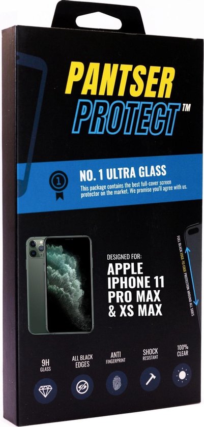 Pantser Protect ™ Case Friendly Screenprotector Geschikt voor Apple iPhone 11 Pro Max / XS Max - Premium glazen full-cover Pantserglas Protector - Tempered Glass Bescherm Glas Bescherm Glas