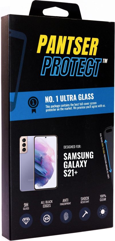 Pantser Protect ™ Case Friendly Screenprotector Geschikt voor Samsung Galaxy S21+ / S21 Plus - Premium glazen full-cover Pantserglas Protector - Tempered Glass Bescherm Glas