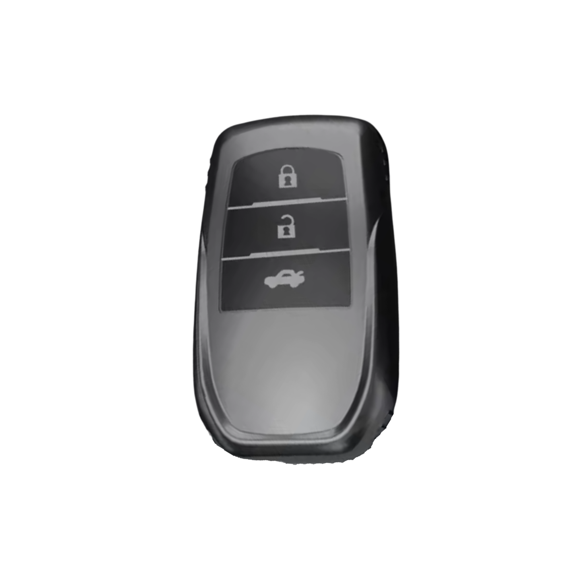 Zachte TPU Sleutelcover - Sleutelhoesje Geschikt voor Toyota Yaris Cross / Hilux / Innova / Fortuner / Camry / Land Cruiser 200 / Land Cruiser 300 / Prado / Crown / TLK 200 - Space Grey - Key Cover - Auto Accessoires