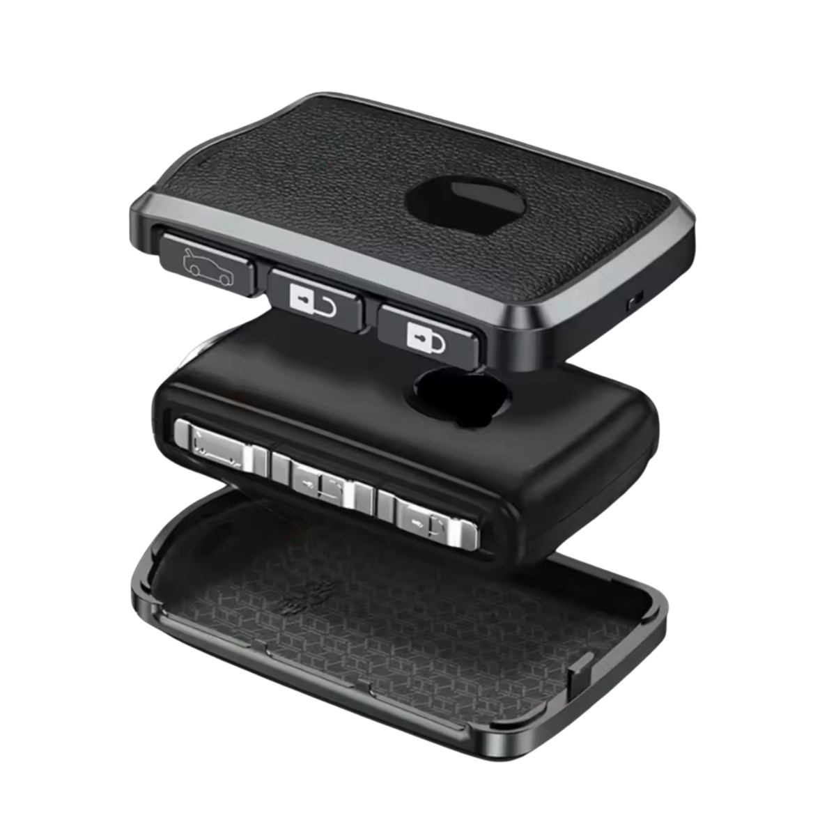 Zachte Leather Look Sleutelcover - Sleutelhoesje Geschikt voor Volvo S90 / S60 / XC60 / XC90 / XC40 / C40 / V60 / V90 / T6 / T8 - Zwart - Key Cover - Auto Accessoires