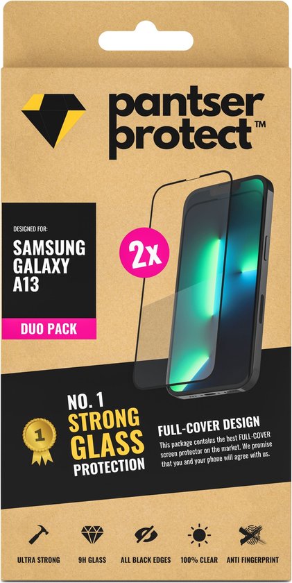 DUO-PACK - 2x Pantser Protect™ Glass Screenprotector Geschikt voor Samsung Galaxy A13 / A04s - Case Friendly - Premium Pantserglas - Glazen Screen Protector