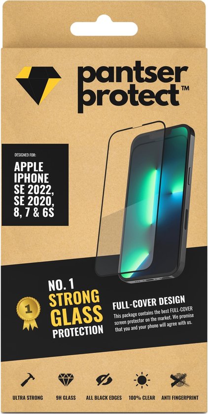 Pantser Protect™ Glass Screenprotector Geschikt voor iPhone SE 2022 / SE 2020 / 8 / 7 - Case Friendly - Premium Pantserglas - Glazen Screen Protector