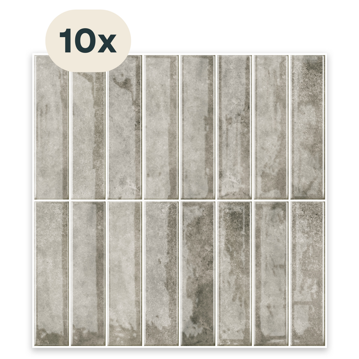 Solusia Zelfklevende Plaktegels - Grijs – 10 Hoogwaardige Plaktegels voor Wand – Waterdichte Wandpanelen voor Keuken, Badkamer en Toilet – 30 x 30 cm – Makkelijk aan te brengen - Tegeltjes Tegelstickers