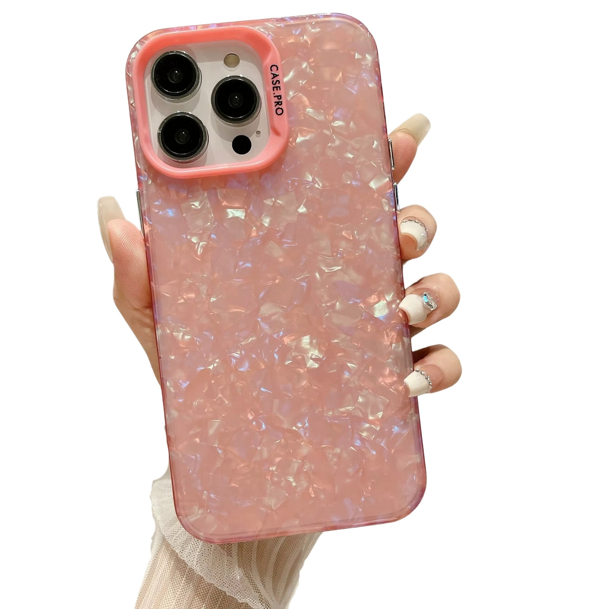 Glitter TPU Hoesje - Geschikt voor Apple iPhone 15 - Stevig met Dikke Randen - Kristal Look - Roze - Shockproof - Telefoonhoesje - met Camera Beschermrand