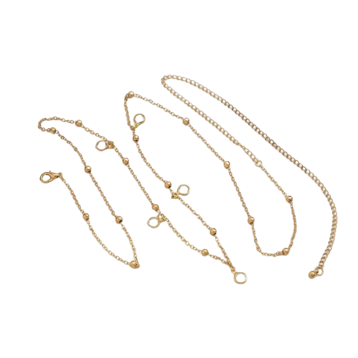 Belly Chain - Goud - Bolletjes en Steentjes - Buikketting Goudkleurig - Zomerse Tailleketting - Heupketting Dames - Buik Ketting