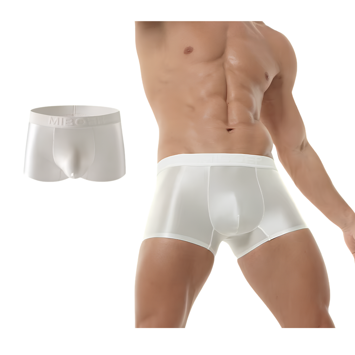 Sexy Witte Boxershort - Wit Satijn - Heren Boxer - Mannen Onderbroek - Lingerie Voor Mannen - Comfortabel Ondergoed - Maat XL