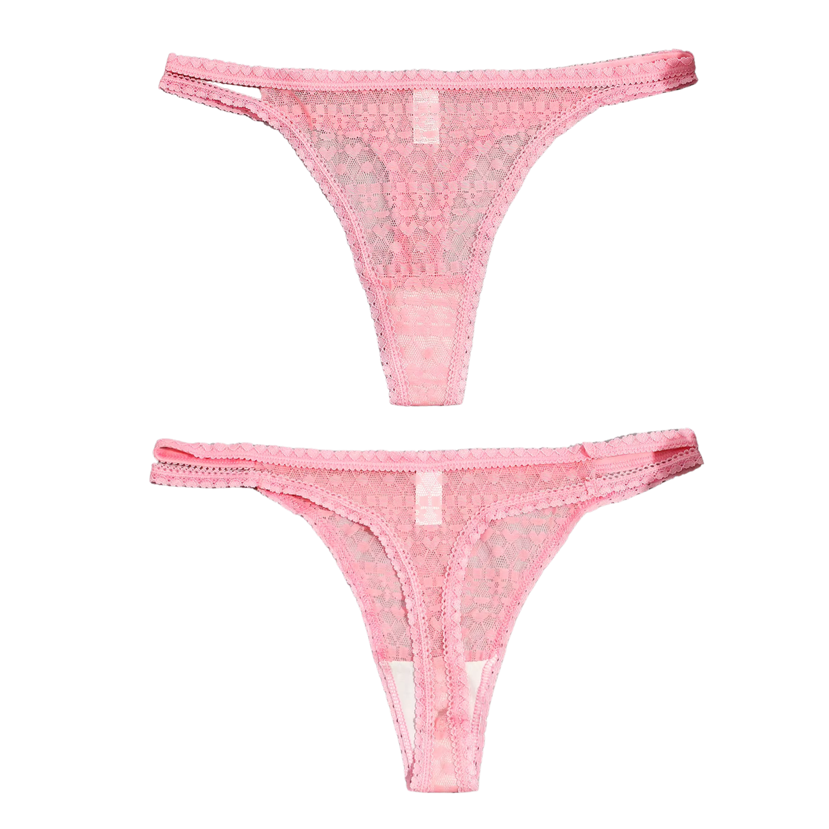 5 Pack Transparante Strings Van Kant – Sexy Kanten Dames Ondergoed - Geel, Lila, Roze, Oranje en Blauw - Transparant, Comfortabel en Sexy - Onderbroeken / Slips Voor Vrouwen - Maat XS