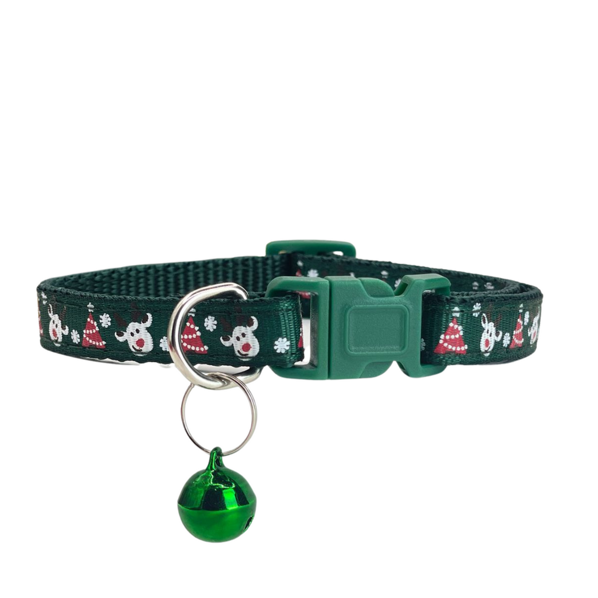 Kerst Halsband - Katten en Kleine Honden - Groen met Belletje - Verstelbaar 21 tot 33 CM - Halsbandje - Kerstpakjeje Hond of Kat