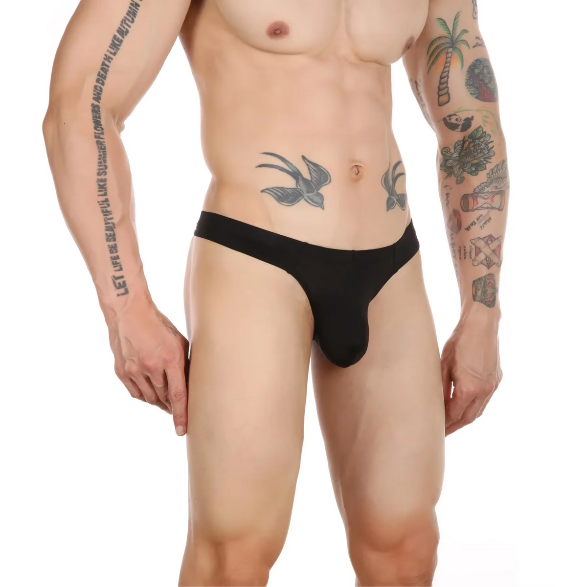 Heren String Transparant - G-String Doorzichtig Zwart - Sexy Mesh Design - Mannen Onderbroek - Lingerie Voor Mannen - Ondergoed Maat M