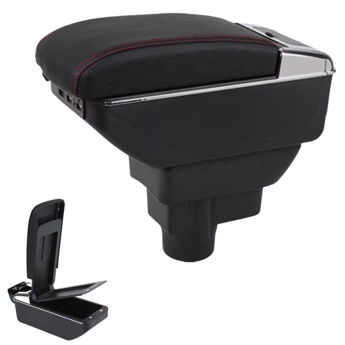 Multifunctionele Armsteun - Geschikt voor Opel Corsa D 2008 - 2020 - 1 USBC & 2 USB Aansluitingen - Opbergvakken - Armleuning - Middenconsole - Bekerhouder