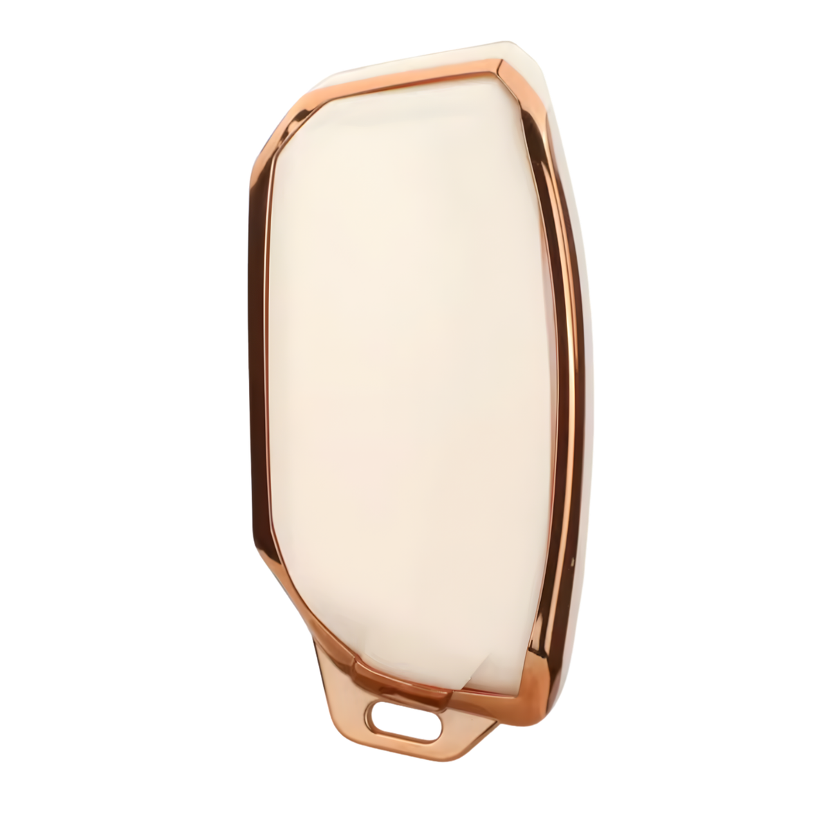 Zachte TPU Sleutelcover - Sleutelhoesje Geschikt voor BMW i7 / X7 / G07 / LCI / iX / U11 / 7 Serie / G70 / G09 / XM / U06 / G81 / M3 / 2023 - Goud met wit - Key Cover - Auto Accessoires