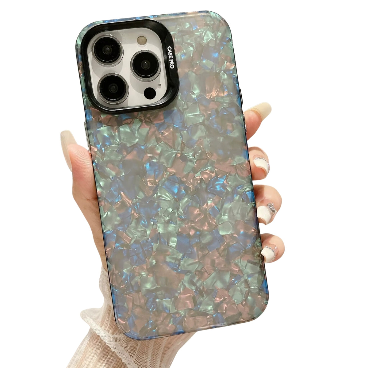 Glitter TPU Hoesje - Geschikt voor Apple iPhone 15 Pro Max - Stevig met Dikke Randen - Kristal Look - Zwart - Shockproof - Telefoonhoesje - met Camera Beschermrand