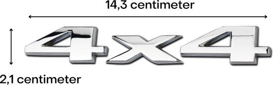 Auto Embleem 4x4 Zilver Chroom - Zelfklevende Badge - 4x4 Embleem - universeel/alle automerken - 4 Wheel Drive - Auto Accessoires