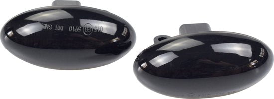 Dynamische LED Richtingaanwijzers (Smoked) - Geschikt voor Toyota Aygo / Citroën C1 / C2 / C3 / C4 / C5 / C6 / Peugeot 107 / 108 / 1007 - Plug & Play Knipperlichten Zijkant - Set van 2 Knipperlichten met LED streep - Flowing Water Effect