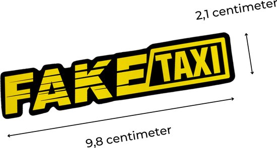 10 Stuks - Auto Sticker Fake Taxi - Zwart Geel - Zelfklevende Sticker Grappig - Faketaxi Sticker voor Alle Automerken / Universeel