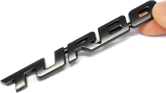 Auto Embleem Turbo - Glossy Zwart - Zelfklevende Badge - Sport Logo - universeel/alle automerken - voor Achterklep - Auto Accessoires