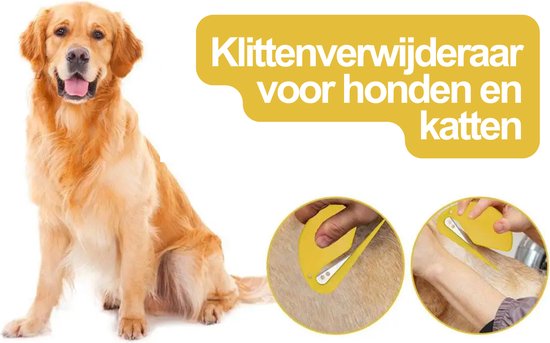Klitten Verwijderaar Hond & Kat - Anti Klit Mesje - Honden & Katten Kam - Klittenkam Hondenkam - 2 Stuks