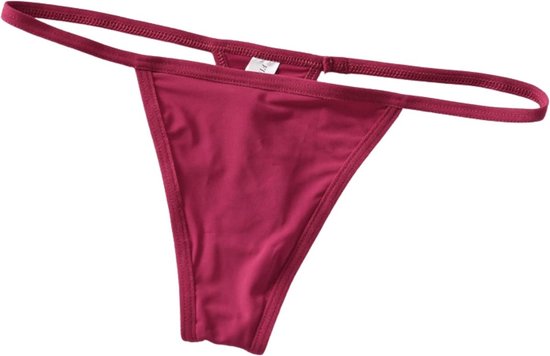 Sexy Dames String - 3 Pack met Zwart, Rood & Blauw - Katoen - Vrouwen Lingerie / Ondergoed Set - Maat L