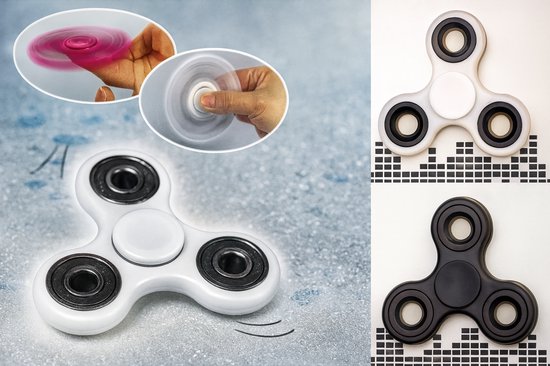 Fidget Spinner Wit - Langdurige spin - Stressverlichter voor Kinderen & Volwassenen - Anti Stress Speelgoed - Hand Spinner - Concentratie Speelgoed - Compact Formaat - Kunststof