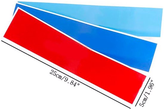 Auto Kleuren Stickers - Set van 3 - Striping Wrap voor Grill, Zijspiegels en Skirts - Autostickers - universeel/alle automerken - Auto Accessoires Stickers