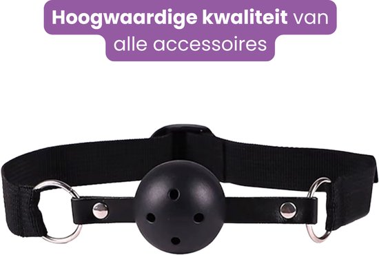 8-delige BDSM Sex Speeltjes Set - Erotische Bondage Set met Vibrator, Handboeien, Zweep, Masker en Meer - Volwassen Speelgoed voor BDSM Spelletjes en Intiem Spel - Paars