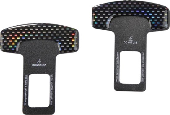 Set van 2 Gordel Alarm Stoppers - Carbon Look - Gordel Piep Stopper - Waarschuwing Stopper - Gordel Clip - Autogordel Piep - Auto Accessoires