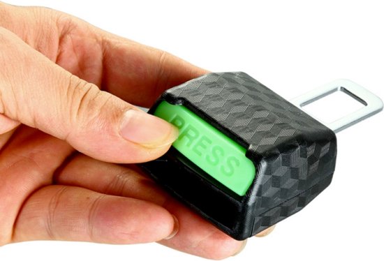 Gordel Alarm Stopper met Kliksysteem - Groen Carbon Look - Gordel Verlenger - Veilige Gordel Piep Stopper - Waarschuwing Stopper - Gordel Clip - Autogordel Piep - Auto Accessoires