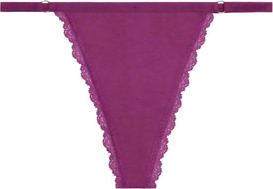 4 Pack - Sexy Roze Dames String - Katoen Ondergoed - Kant & Smalle Bandjes - Dames Lingerie / Onderbroek / Slip Set - Maat M