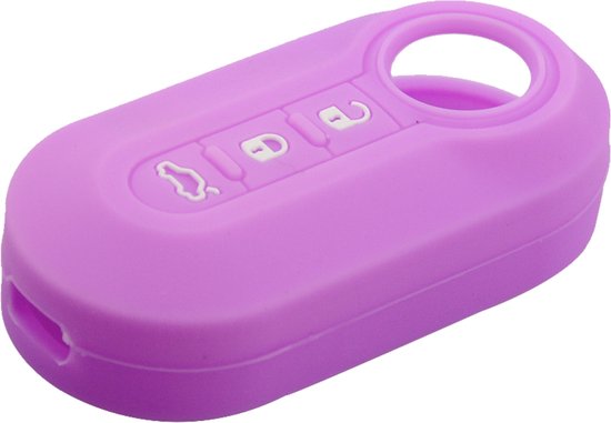 Siliconen Sleutelcover - Lila Paars Sleutelhoesje Geschikt voor Fiat 500 / 500L / 500X / 500C / Panda / Punto / Stilo - Sleutel Hoesje Cover - Auto Accessoires