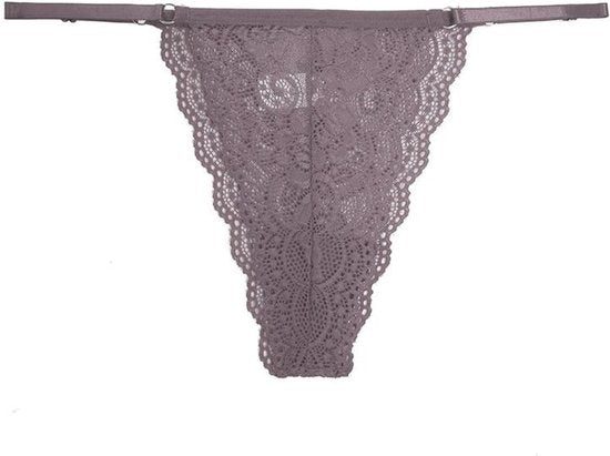 Luxe Dames String met Kant - 2 Stuks - Nude & Mintgroen - Intieme Lingerie Dames / Ondergoed Set Vrouw - High Waist - Maat M
