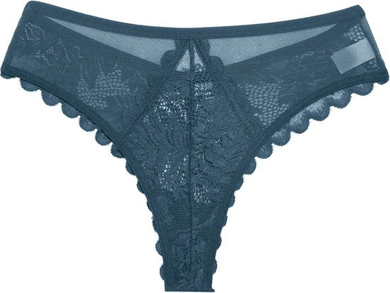 3 Pack - Sexy Brazilian Dames String - Kant - Groen, Nude en Zwart - Dames Lingerie / Ondergoed Set - Maat S