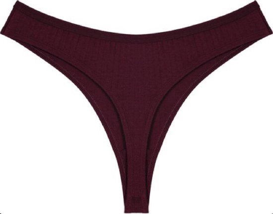 Comfortabele Dames String - Rood - Katoen - Vrouwen Lingerie / Ondergoed - Maat XL