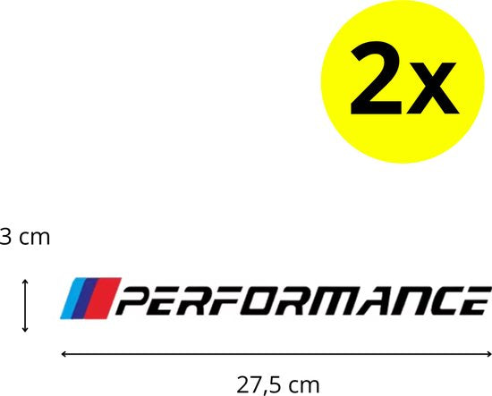 Set van 2 - Auto Performance Sticker Zwart - Striping Wrap voor Kofferbak, Motorkap Deuren, Panelen - Tekst 'Performance' - Autosticker - universeel/alle automerken - Auto Accessoires Stickers