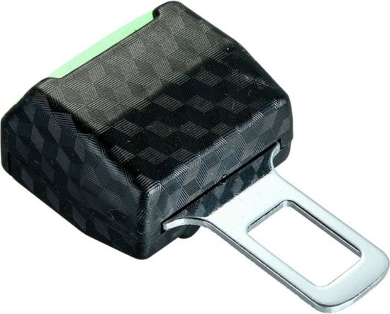 Gordel Alarm Stopper met Kliksysteem - Groen Carbon Look - Gordel Verlenger - Veilige Gordel Piep Stopper - Waarschuwing Stopper - Gordel Clip - Autogordel Piep - Auto Accessoires