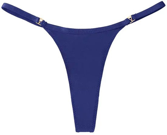 Set van 4 - Sexy Dames Strings - Groenblauw, Groen, Blauw en Zwart - G-String - Comfortabel Ondergoed - Lingerie Voor Vrouwen - Onderbroek / String / Slip - Maat S