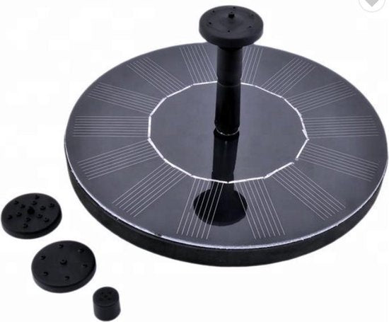 Solar Fountain - Fontein op Zonne Energie - Zwart - Geschikt voor Vijver/Zwembad/Vogelbad/Tuin - Milieuvriendelijke Solar Fontein