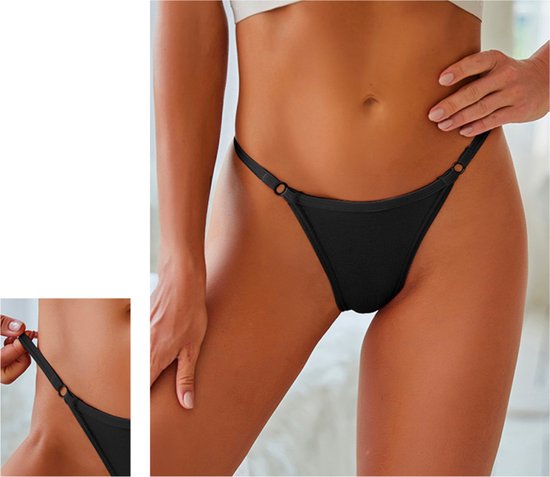 3 Pack - Effen Dames Slip - Zwart, Roze en Wit - Dunne Tailleband - Onderbroek 95% Katoen - Dames Lingerie / String / Ondergoed Set - Maat M