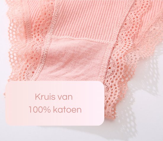 3 Pack - Sexy Dames Slip - Paars, Roze en Wit - Dunne Tailleband - Onderbroek 95% Katoen - Dames Lingerie / Ondergoed Set - Maat S