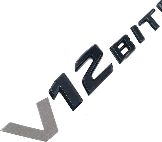 Auto Embleem V12 Biturbo Zwart - Zelfklevende Badge - V12 Embleem - universeel/alle automerken - voor Achterklep - Auto Accessoires