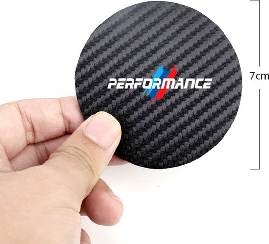 Set van 2 Bekerhouder Inleggers - Performance - Carbon Look - Geschikt voor alle automerken/ universeel - Carbon Bekerhouders Onderzetters - Zwart met Rood - Auto Accessoires