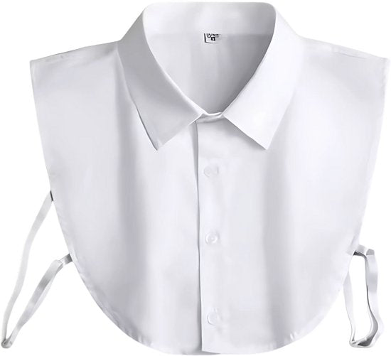 Losse Blouse Kraag Dames - 2 Stuks - Wit & Zwart - Fake Kraagje Onder Trui of Jurk - Afneembare Opstaande Kraag - Overhemd Blouse Kraag - Accessoire Kleding - One Size