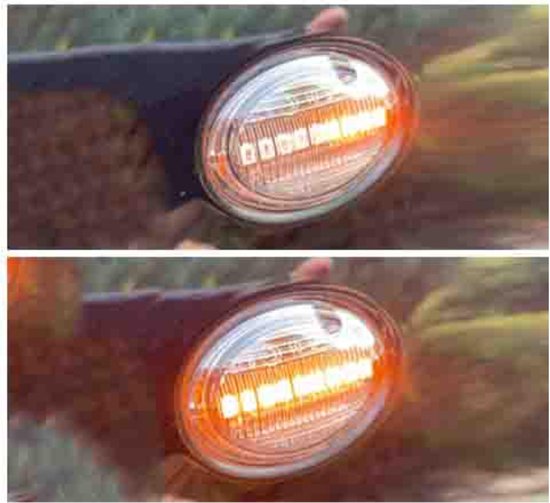 Dynamische LED Richtingaanwijzers (Helder) - Geschikt voor Fiat 500 / Abarth 500 & 595 / Ford KA - Plug & Play Knipperlichten Zijkant - Set van 2 Knipperlichten met LED streep - Flowing Water Effect - Auto Acessoires