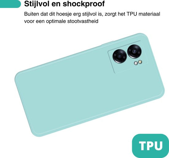 Hoesje Geschikt voor OPPO A57 / A57s - Lichtblauw - Stevige Shockproof Case - TPU Cover met Siliconen Touch - Backcover Telefoonhoesje