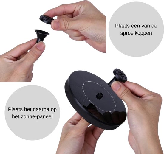 Solar Fontein - met een diameter van ca 16 cm – werkt op Zonne-energie - voor in de tuin of op balkon – geschikt voor in een vijver of waterschaal - drijvende fontein zonder snoer - alleen voor buiten