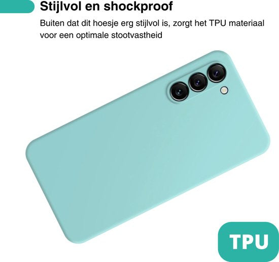 Hoesje Lichtblauw - Geschikt voor Samsung Galaxy S23 - Stevige Shockproof Case - TPU Cover met Siliconen Touch - Backcover Telefoonhoesje
