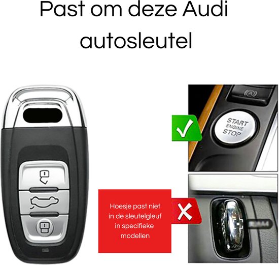 Zachte TPU Sleutelcover - Sleutelhoesje Geschikt voor Audi A1 / A3 / / A4 / A5 / A6 / A7 / A8 / Q3 / Q5 / Q7 / S5 / S6 - Zwart met Goud - Sleutel Hoesje Cover - Auto Accessoires