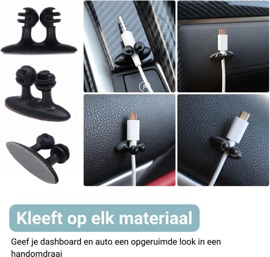 Kabel Organizer Auto - 1 Stuk - Kabelklem Voor Kabels in Dashboard - Kabelhouder Kabelbinder - Voor Opladers, Snoeren, Kabels en Draden - Clip