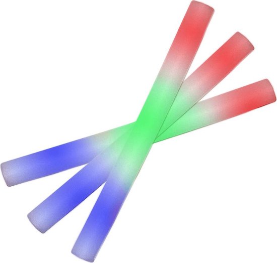 20 X LED foam sticks lichtstaven | Rood-groen-blauw- Bruiloft Huwelijk