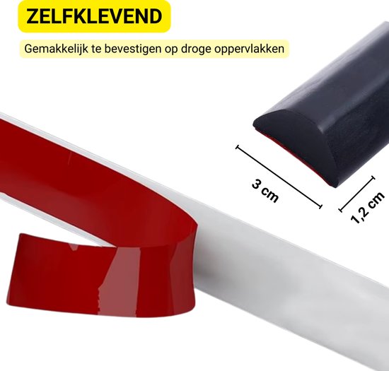 Badkamer Waterbarrière Strip - Douchedrempel 200 cm - Rond - Zelfklevende Siliconen Waterstopper - Waterstopper Tegen Waterlekkage - Waterkering voor Douche, Bad en Keuken - Zwart